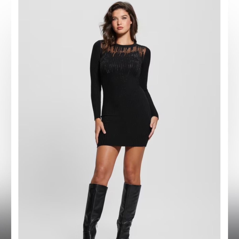 Claudine Shimmer Sweater Dress